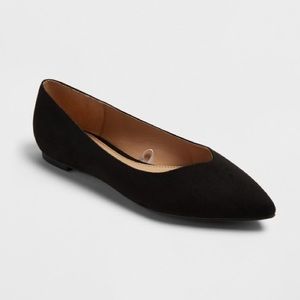 Pointed-Toe Suede Flats